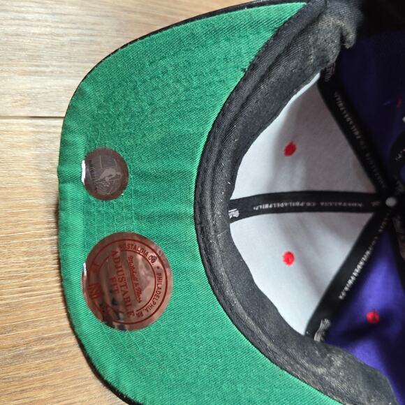 Vintage Mitchell & Ness Toronto Raptors Snapback Hat Purple Black Leather Brim - Picture 4 of 7